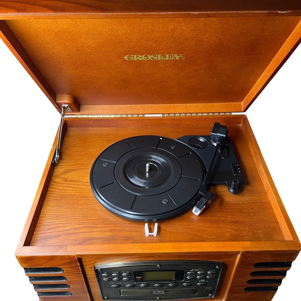Crosley Turntable CR78CD Record Player CD Cassette Radio Wood Oak Vintage Style
